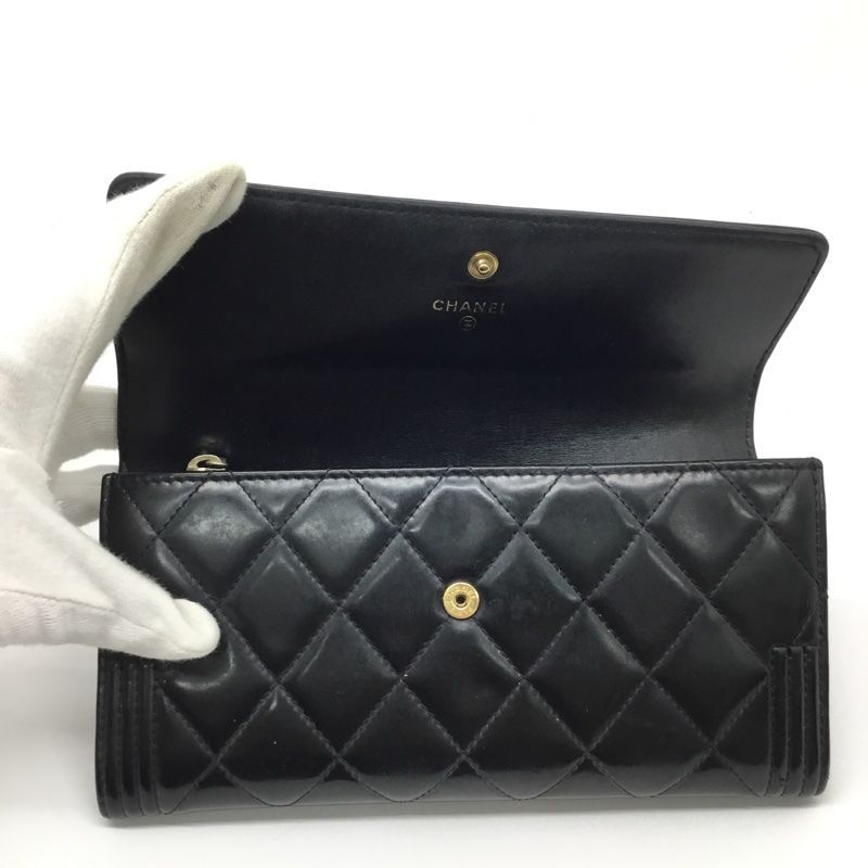 CHANEL エナメル 財布 CHANEL【シャネル】二つ折り長財布 A80286 ロングフラップ エナメル