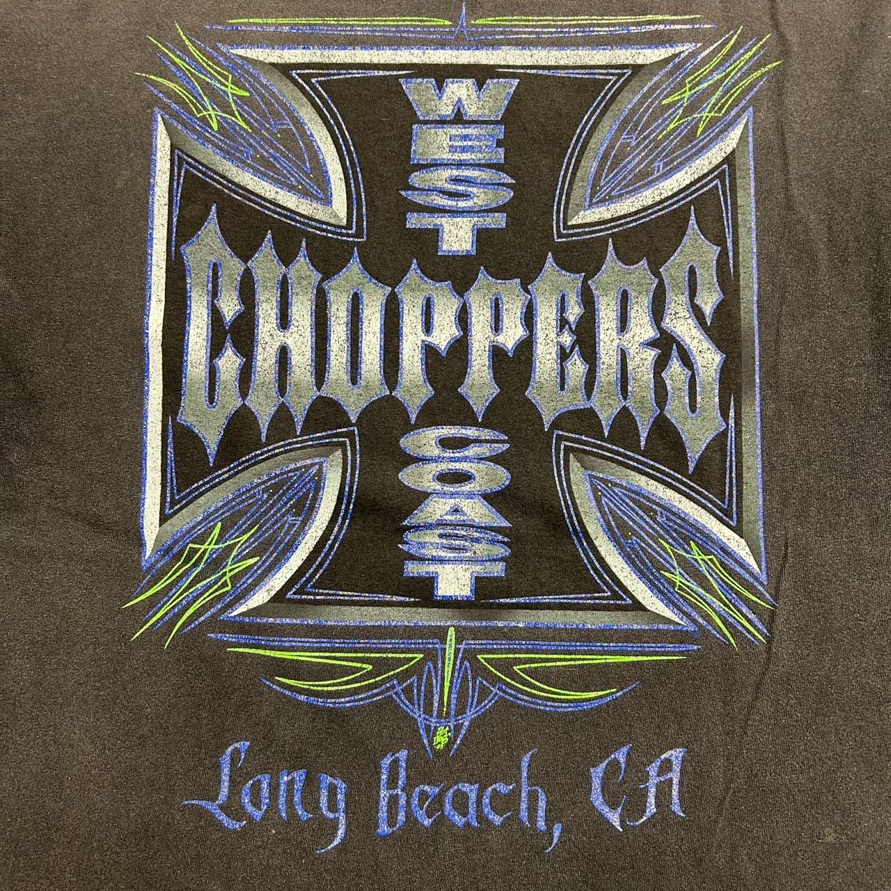 00s West Coast Choppers Iron Cross Fade T-Shirt Distressed L
