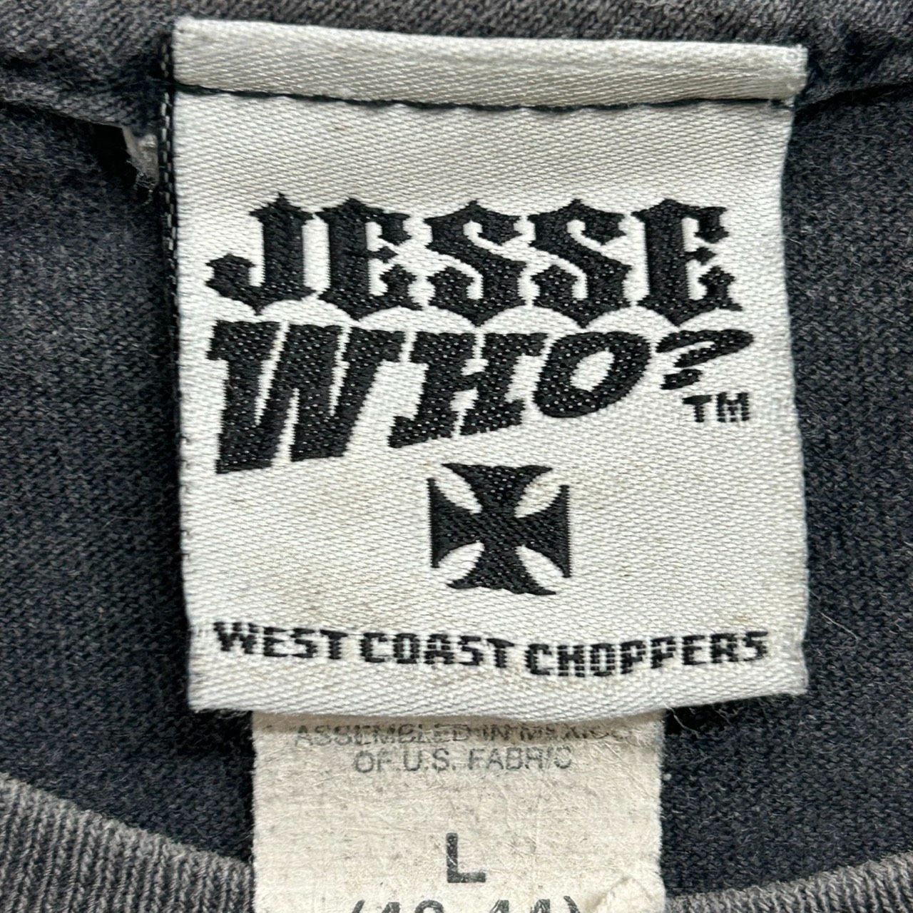 00s West Coast Choppers Iron Cross Fade T-Shirt Distressed L 