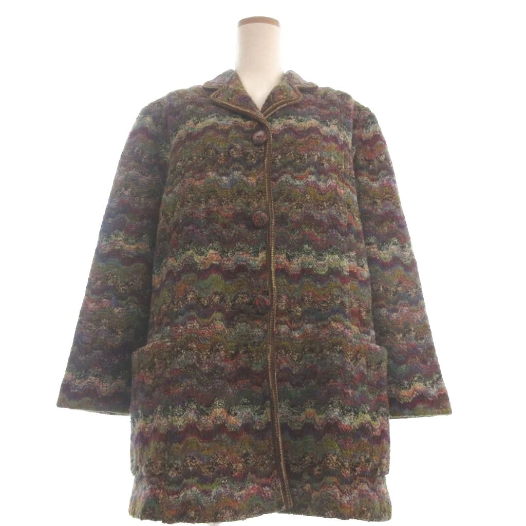 ジャケット・アウター ミッソーニ MISSONI ツイードコート ミディ丈 