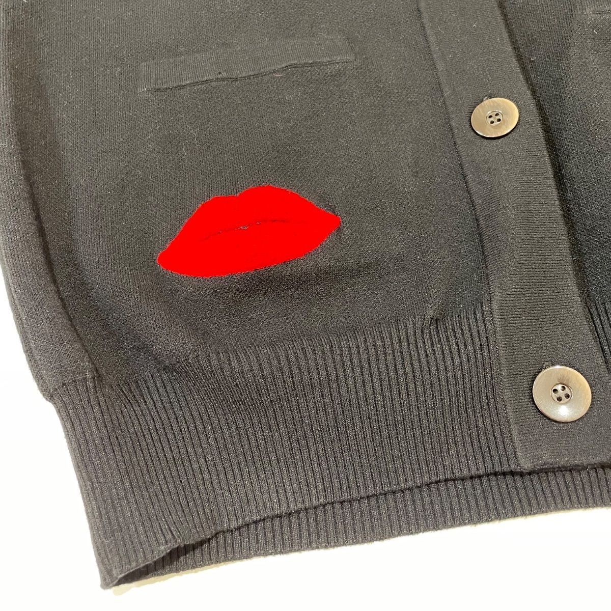 ダブルスタンダードクロージング　リップワッペン付きビッグカーディガン　美品 DOUBLE STANDARD CLOTHING ダブルスタンードクロージング リップ
