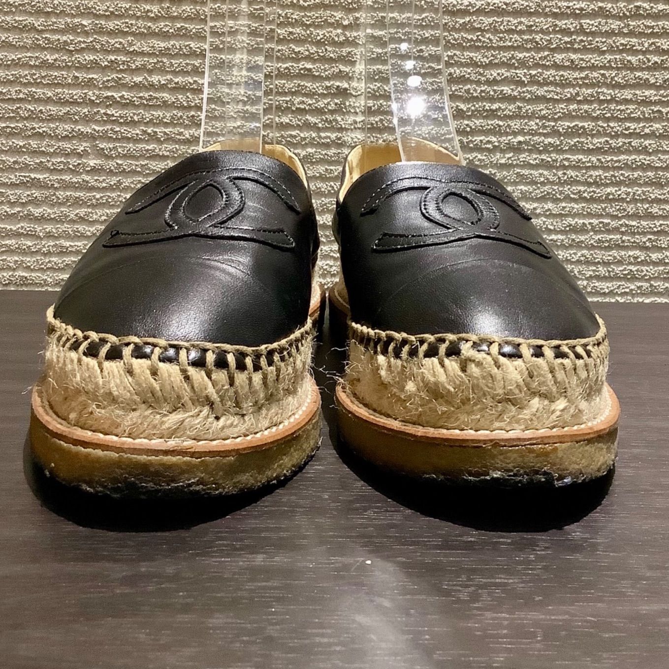 シャネル CHANEL ココマーク レザー エスパドリーユ スリッポン