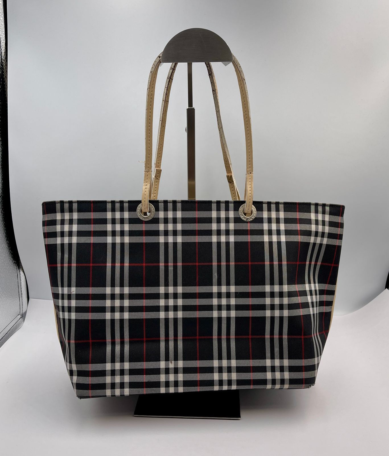 ③ BURBERRY トートバッグ ノバチェック柄 イタリア製 バーバリー