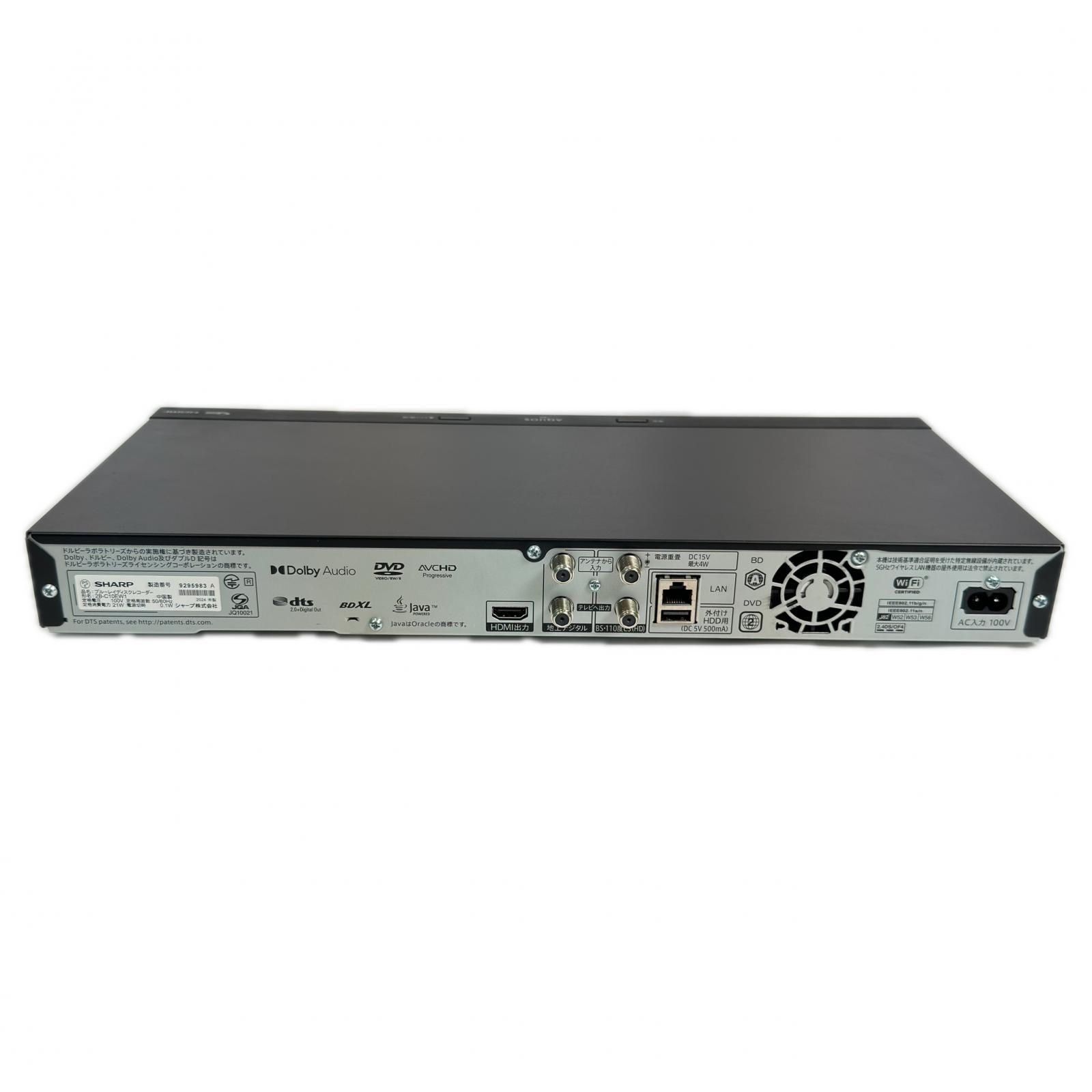 通電可 SHARP シャープ 2B-C10EW1 ブルーレイ ディスクレコーダー 