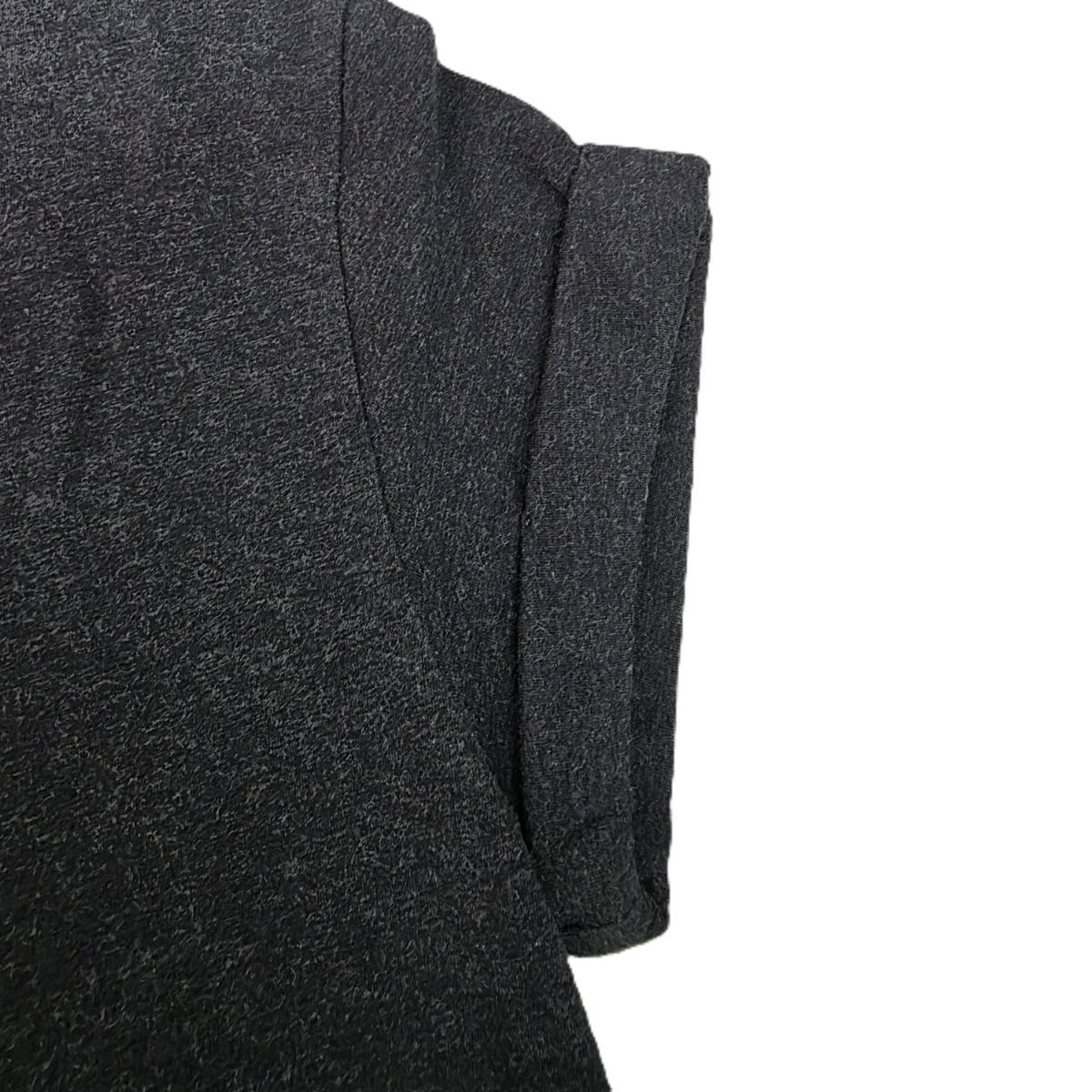 Brunello Cucinelli ブルネロクチネリ モニーレ 装飾 ゴールド刺繍 袖折り返し デザイン カットソー 半袖Ｔシャツ L コットン ポリウレタン グレー  レディース【中古】 Brunello Cucinelli ブルネロクチネリ モニーレ 装飾 ゴールド刺繍 袖