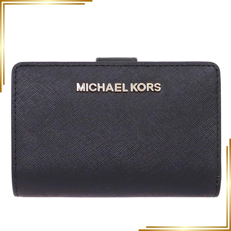 【新品】 [マイケルコース] MICHAEL KORS 財布 (二つ折り財布) 35F7GTVF2L ブラック レザー 二つ折り財布 レディース [アウトレット品] [ブランド] [並行輸入品] 1