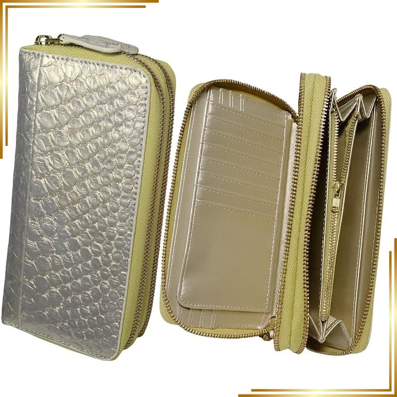 新品】 [ベルクート] シャンパンゴールド ダイヤモンドパイソン 本革 