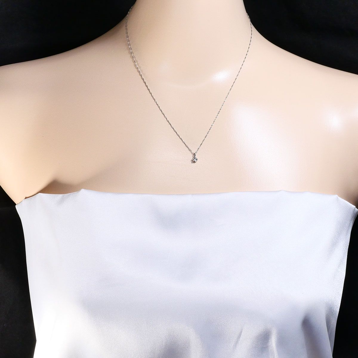PT1000/プラチナ PT850/プラチナ ネックレス ダイヤモンド 0.10ct 総 