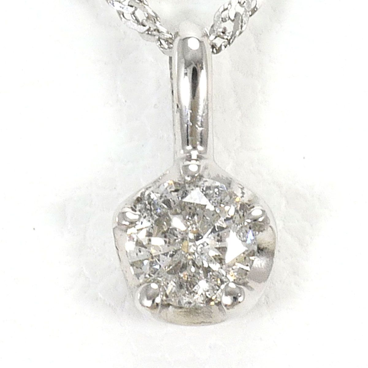 PT1000/プラチナ PT850/プラチナ ネックレス ダイヤモンド 0.10ct 総 