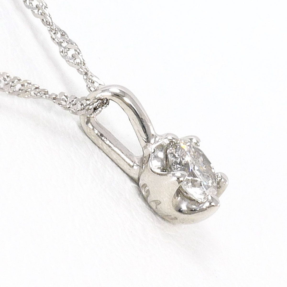 PT1000/プラチナ PT850/プラチナ ネックレス ダイヤモンド 0.10ct 総 