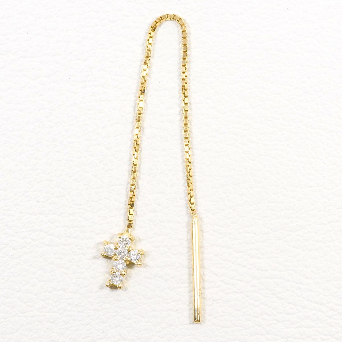 K18YG ピアス(片耳) ダイヤモンド 0.10ct 総重量約0.3g レディース