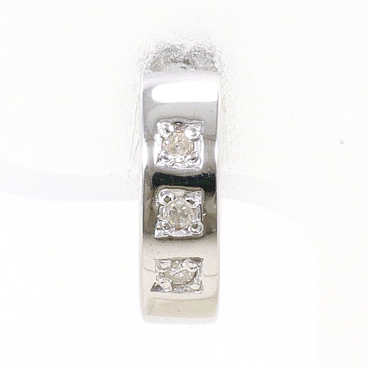 K14WG ピアス(片耳) ダイヤモンド 総重量約0.9g ユニセックス