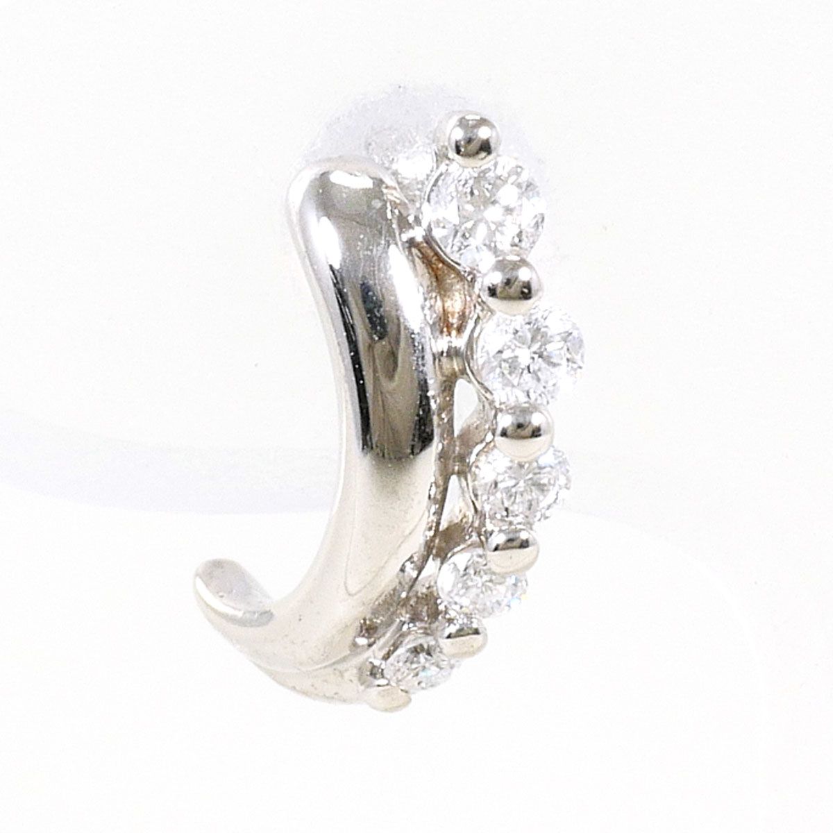 樂淘letao－PT/プラチナピアス(片耳) ダイヤモンド0.1ct 総重量約1.1g 