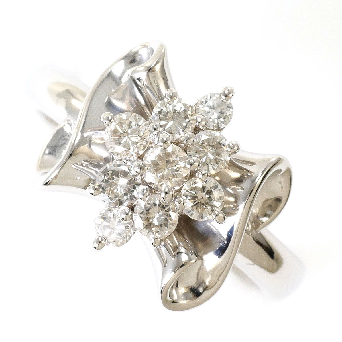 PT900/プラチナ リング・指輪 12.5号 ダイヤモンド 0.53ct カード鑑別 