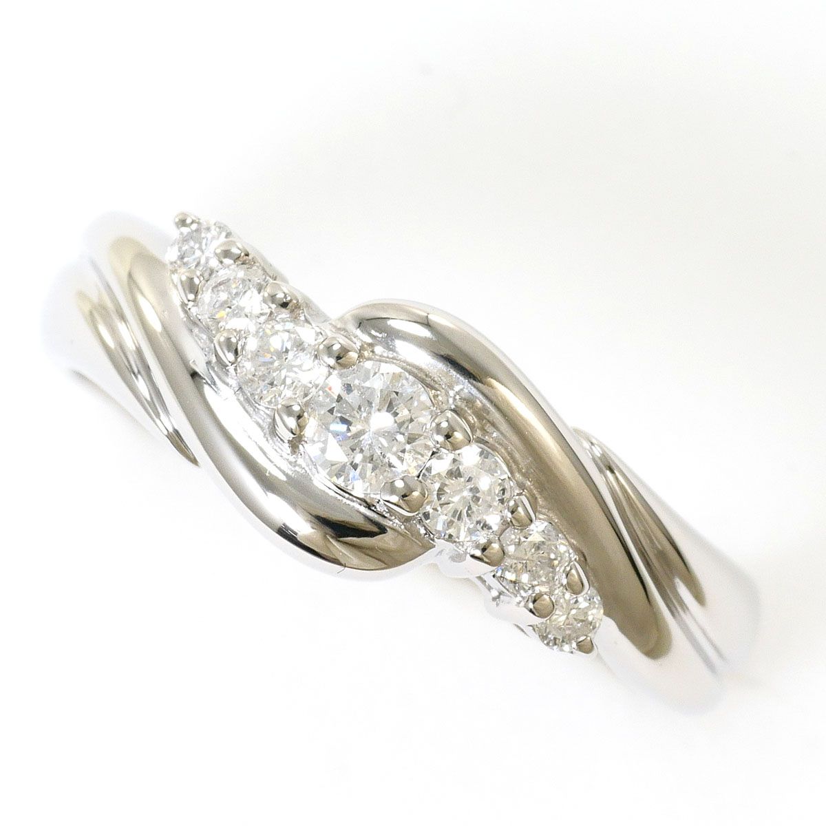PT900/プラチナ リング・指輪 12.5号 ダイヤモンド 0.30ct カード鑑別 