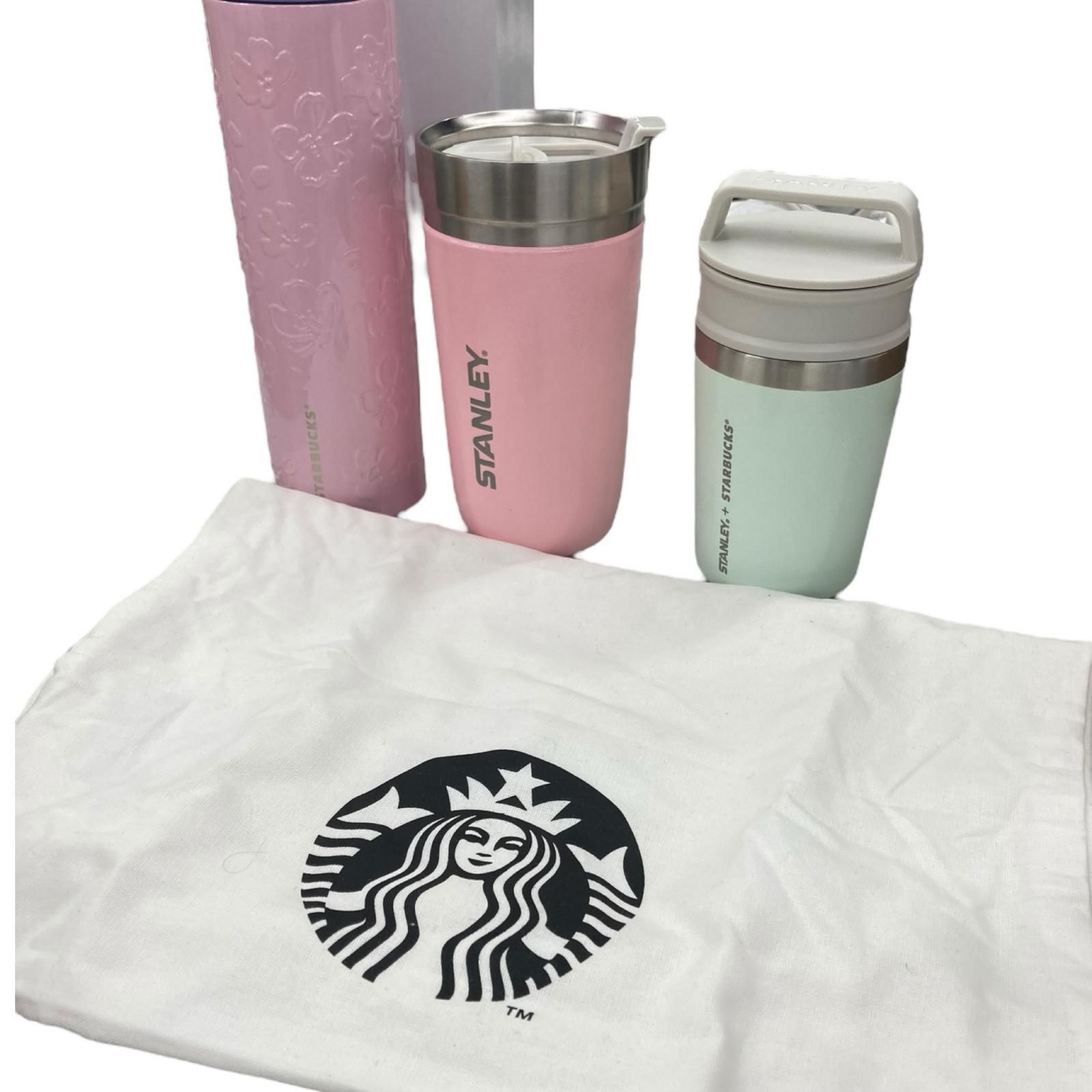 186001 STARBUCKS SAKURA2023　 STANLAY＋STARBUCKS ピンク　ミントグリーン 4点まとめ売り [250612HM210173] 186001 STARBUCKS SAKURA2023 STANLAY＋STARBUCKS ピンク ミント