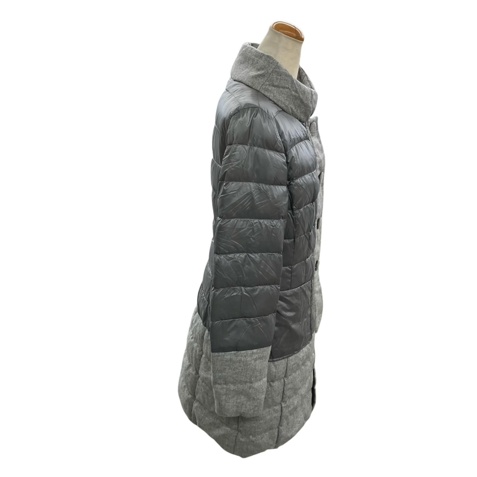 186000 Herno ヘルノ カシミヤシルク切り替えダウンコート 44 グレー 