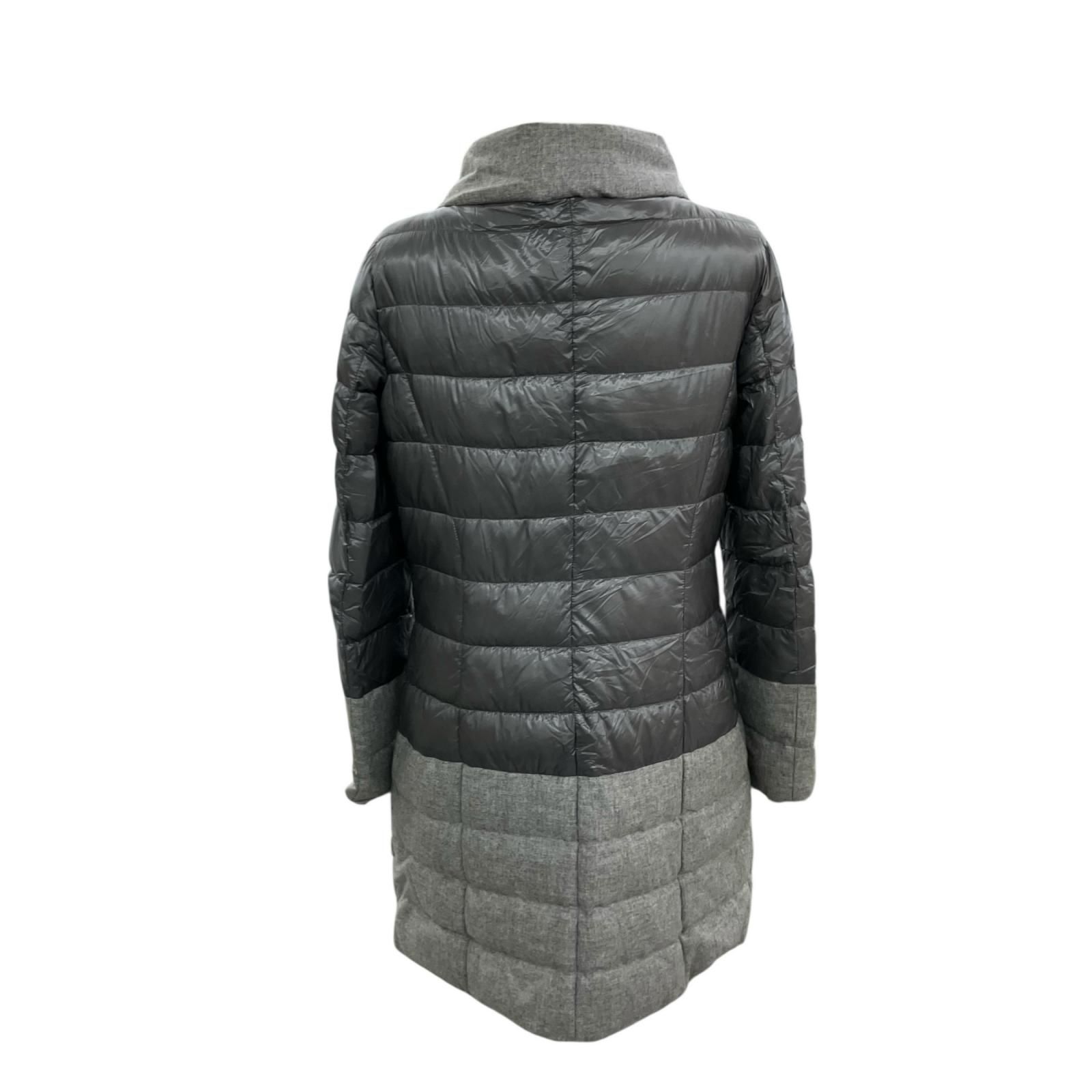 186000 Herno ヘルノ カシミヤシルク切り替えダウンコート 44 グレー 