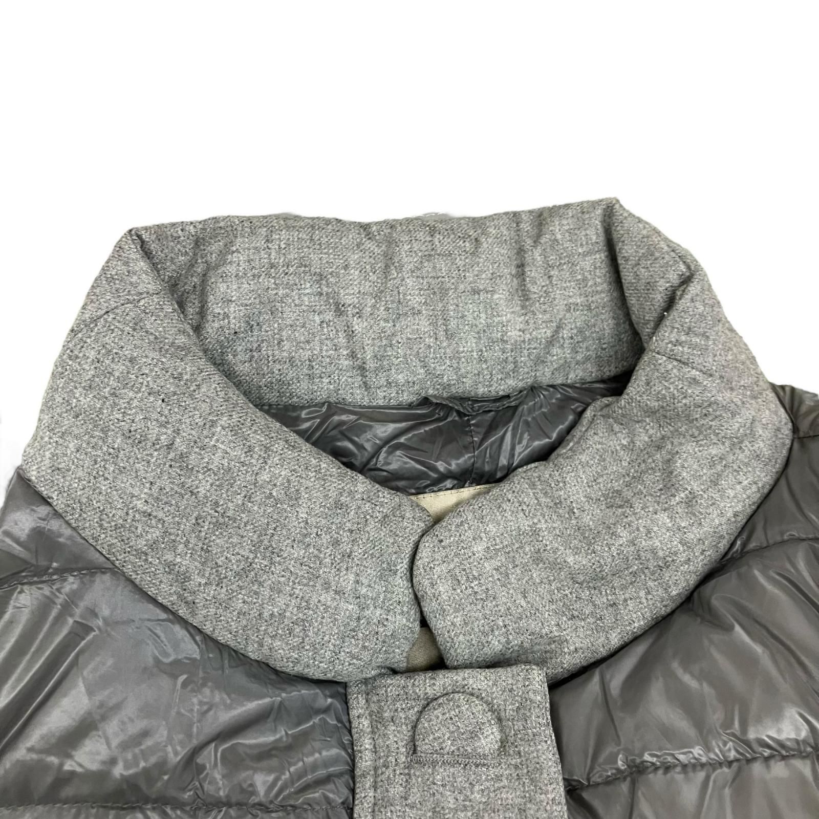 186000 Herno ヘルノ カシミヤシルク切り替えダウンコート 44 グレー 