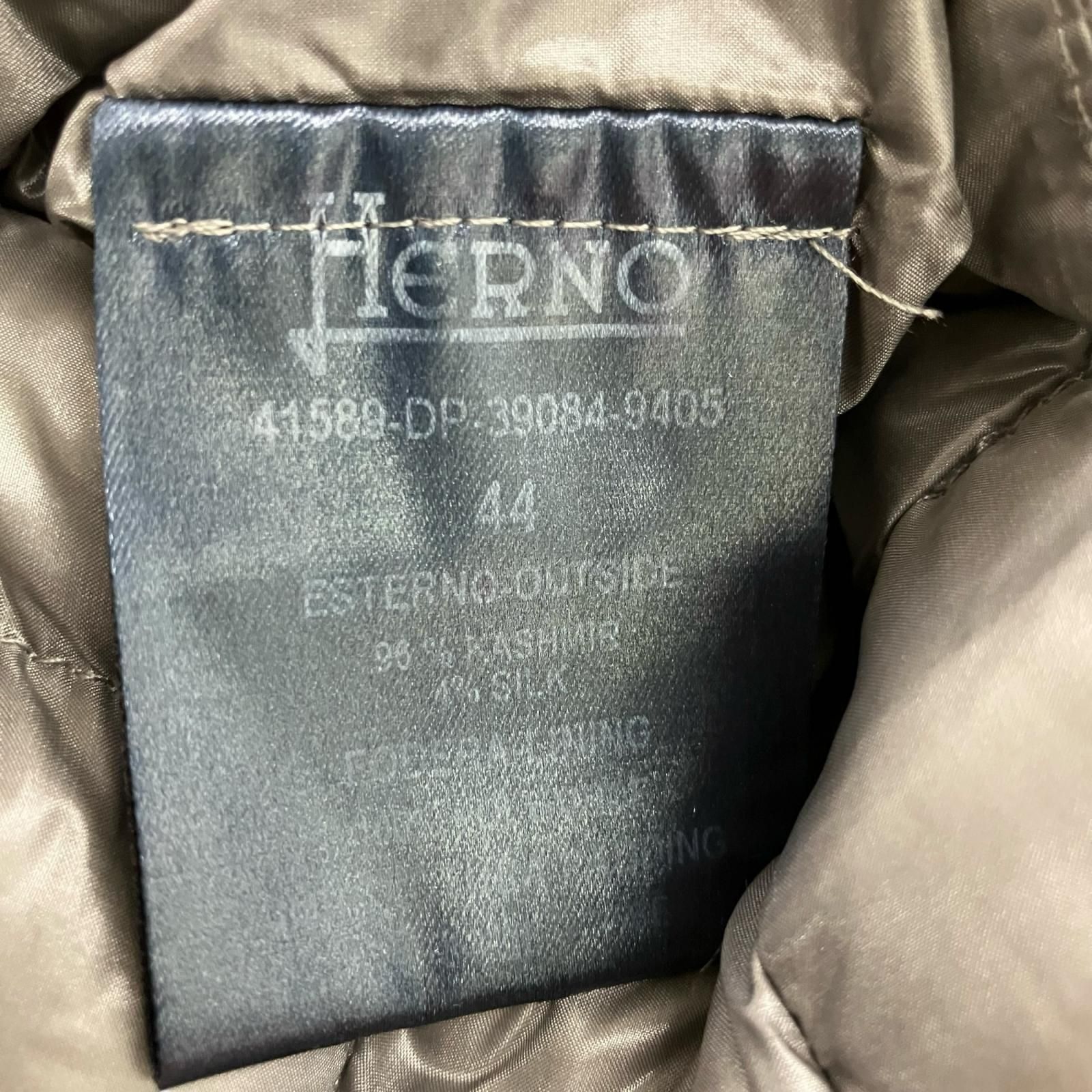 186000 Herno ヘルノ カシミヤシルク切り替えダウンコート 44 グレー 