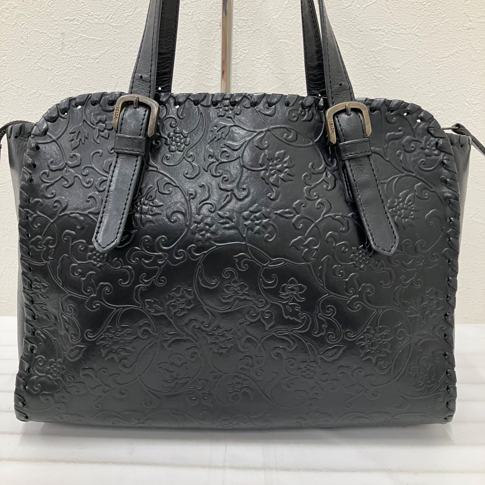 Y1780 IBIZA イビサ イビザ トートバッグ ハンドバッグ ブラック 黒 