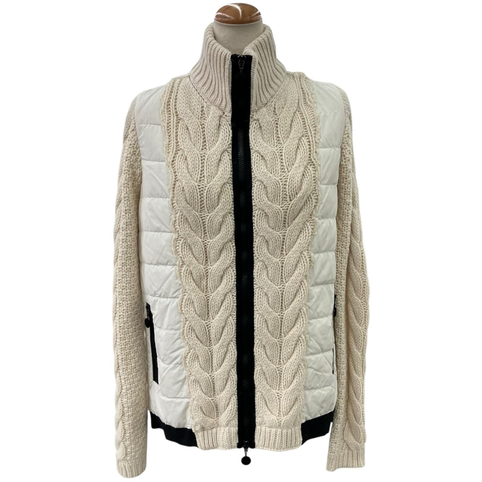 186005 現状品 MONCLER モンクレール MONCLER ニット×ダウンジャケット XS ホワイトベージュ MAGLIONE TRICOT CARDIGAN レディース [0000000000358] 186005 現状品 MONCLER モンクレール MONCLER ニット×ダウンジャケット