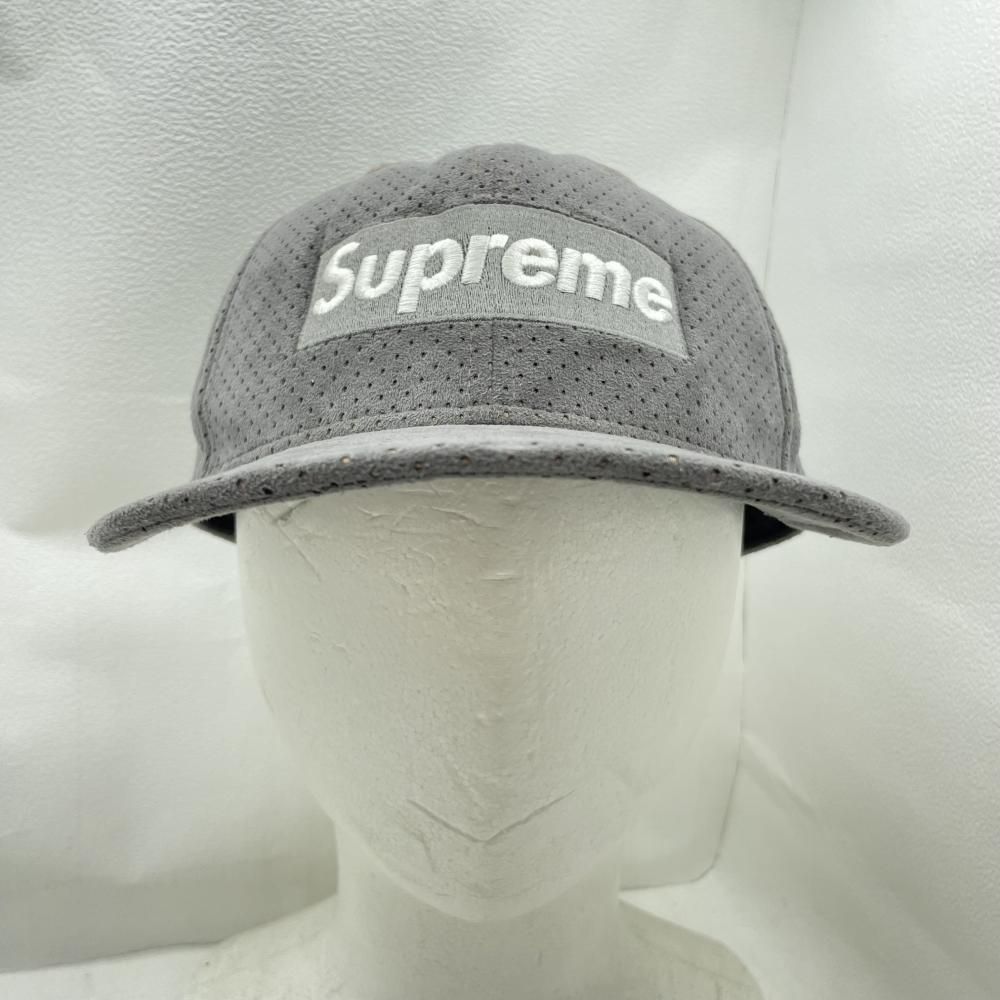New Era Supreme グレーキャップ 7 1/2 キャップ 【】Supreme×NEW ERA Ultrasuede Box Logo Cap 7 1/2サイズ