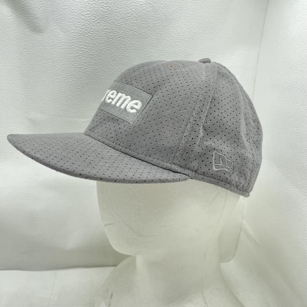 New Era Supreme グレーキャップ 7 1/2 キャップ 【】Supreme×NEW ERA Ultrasuede Box Logo Cap 7 1/2サイズ