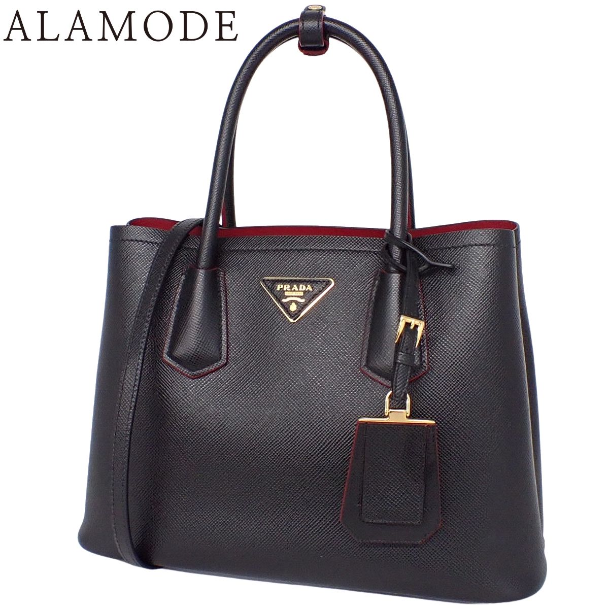 PRADA(プラダ) ダブルバッグ ミディアム ハンドバッグ 2WAY ショルダー 