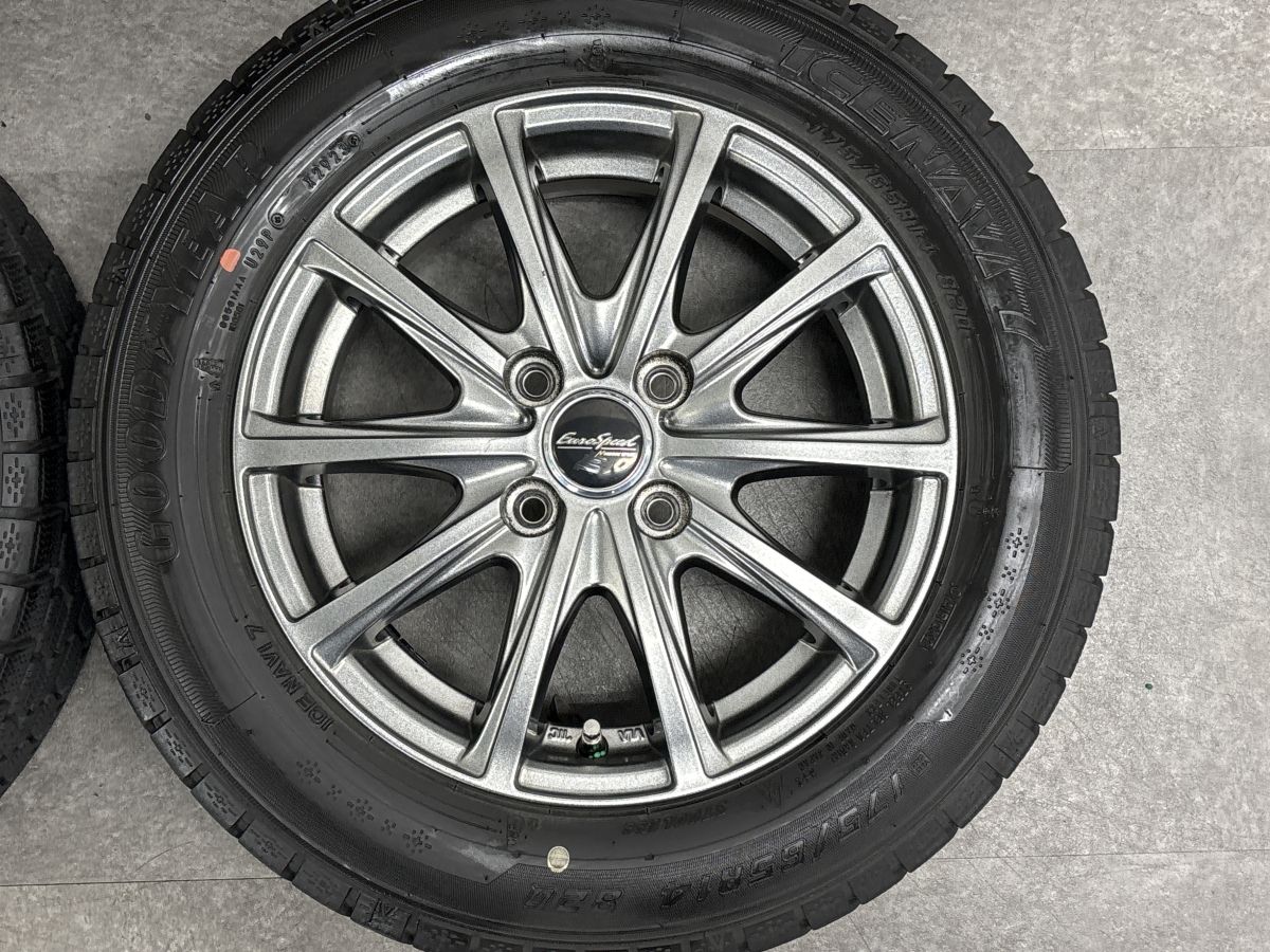 バリ溝】ユーロスピード 14in 5.5J +45 PCD100 グッドイヤー アイス 