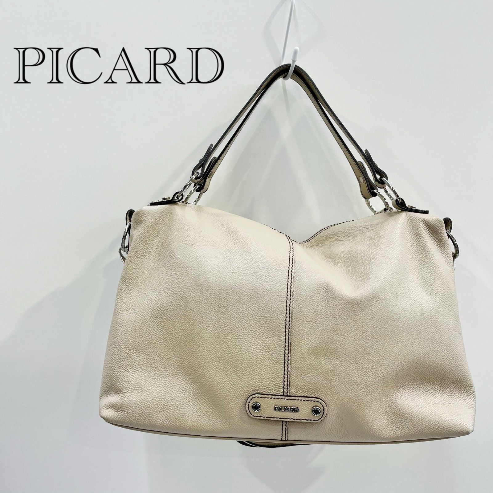 PICARD ピカード 2WAY レザー ショルダーバッグ ハンドバッグ ベージュ 