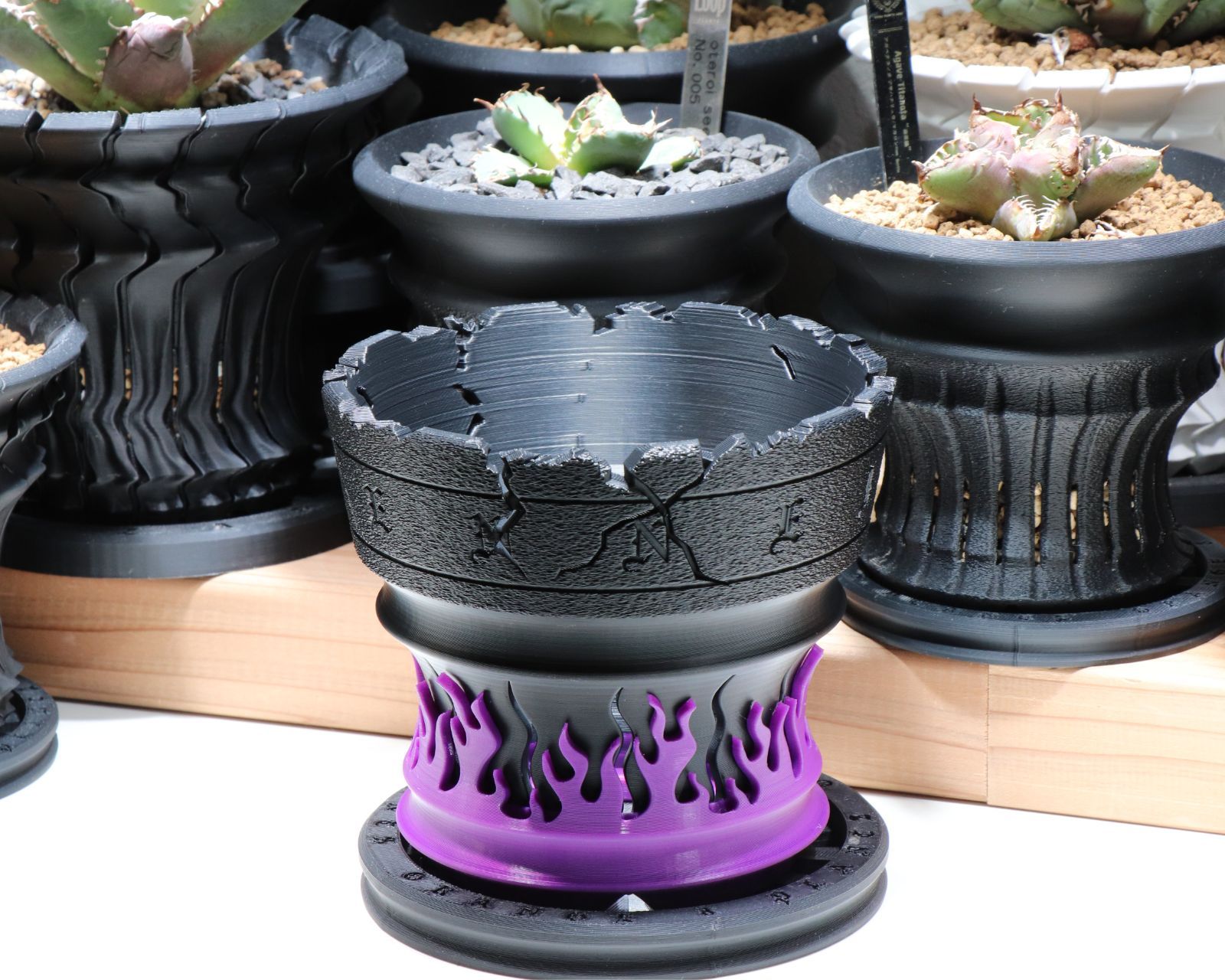 植木鉢 4号鉢｜Purple 炎影鉢 ENNEI（作家鉢・アガベ・多肉植物