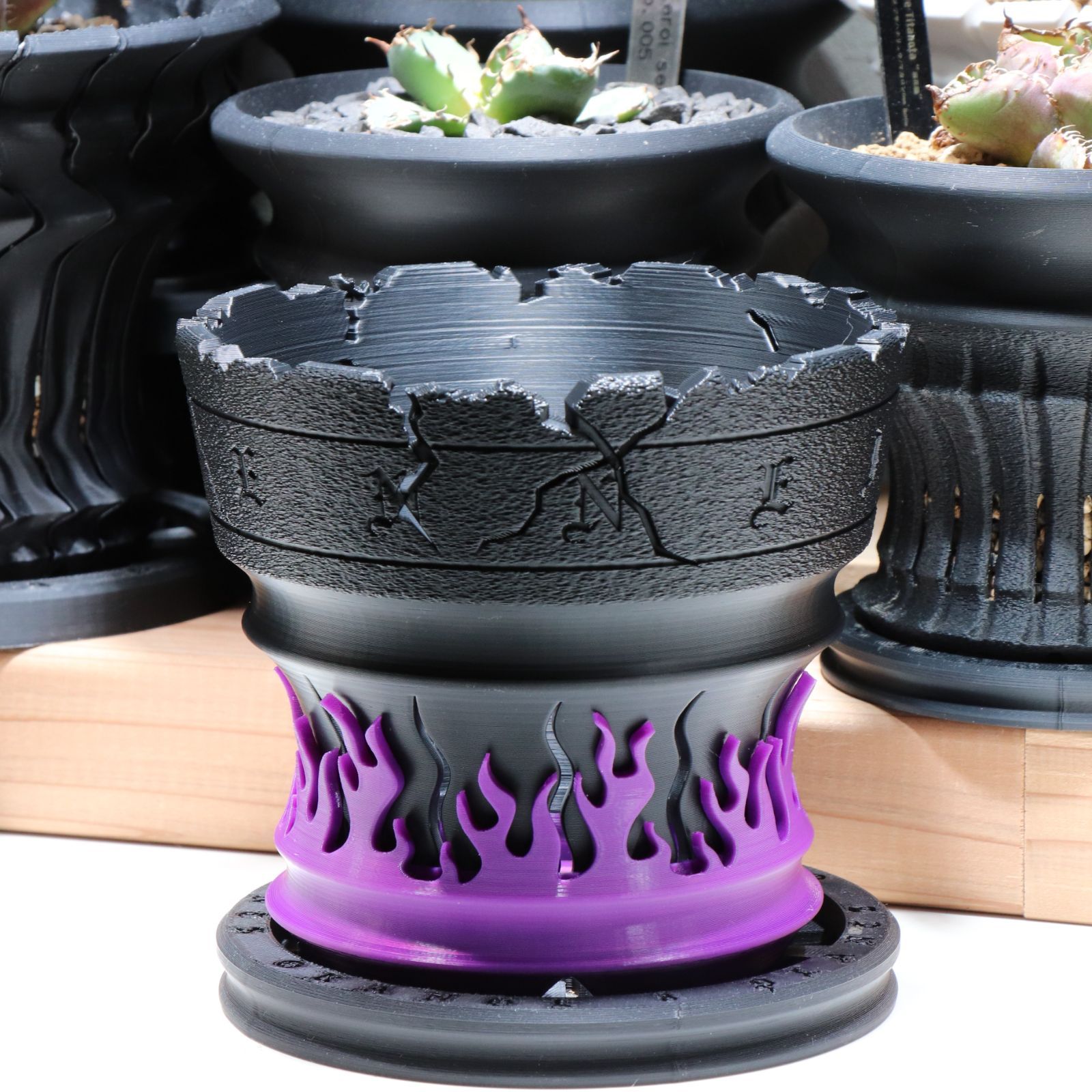 植木鉢 4号鉢｜Purple 炎影鉢 ENNEI（作家鉢・アガベ・多肉植物