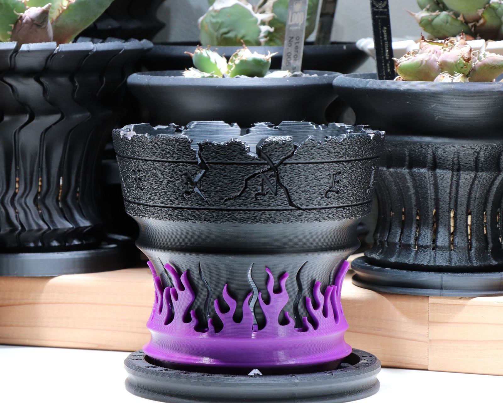 植木鉢 4号鉢｜Purple 炎影鉢 ENNEI（作家鉢・アガベ・多肉植物