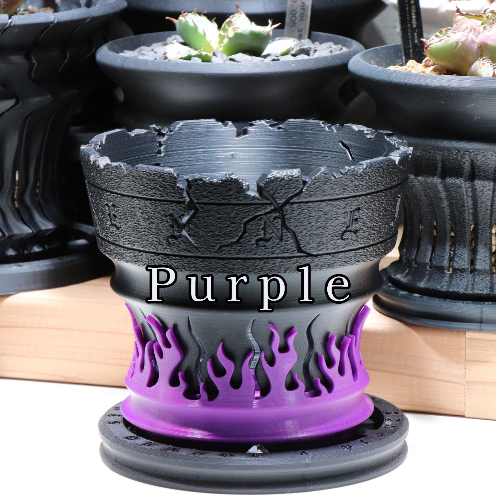 植木鉢 4号鉢｜Purple 炎影鉢 ENNEI（作家鉢・アガベ・多肉植物