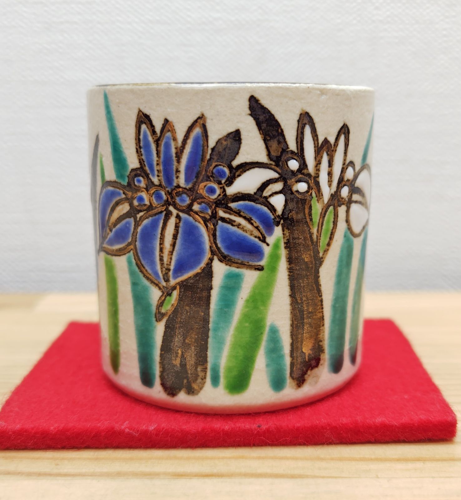 逢絢亭・新品】茶道具 蓋置 京焼 乾山 菖蒲の図 手塚桐鳳 共