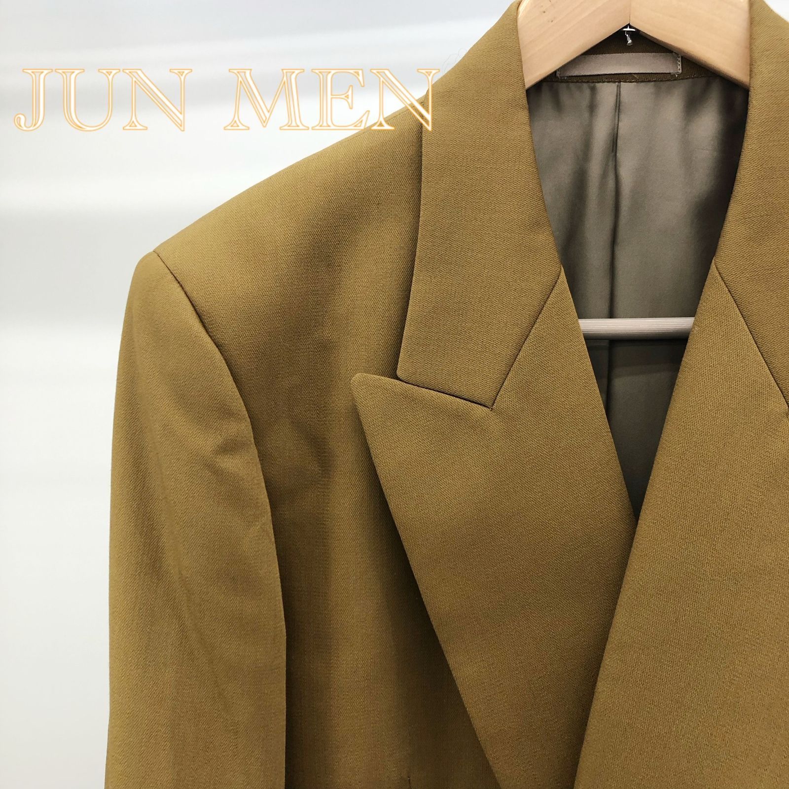 JUN MEN ダブル3ピーススーツ M マスタード 山吹色 カーキ ジャケットM 