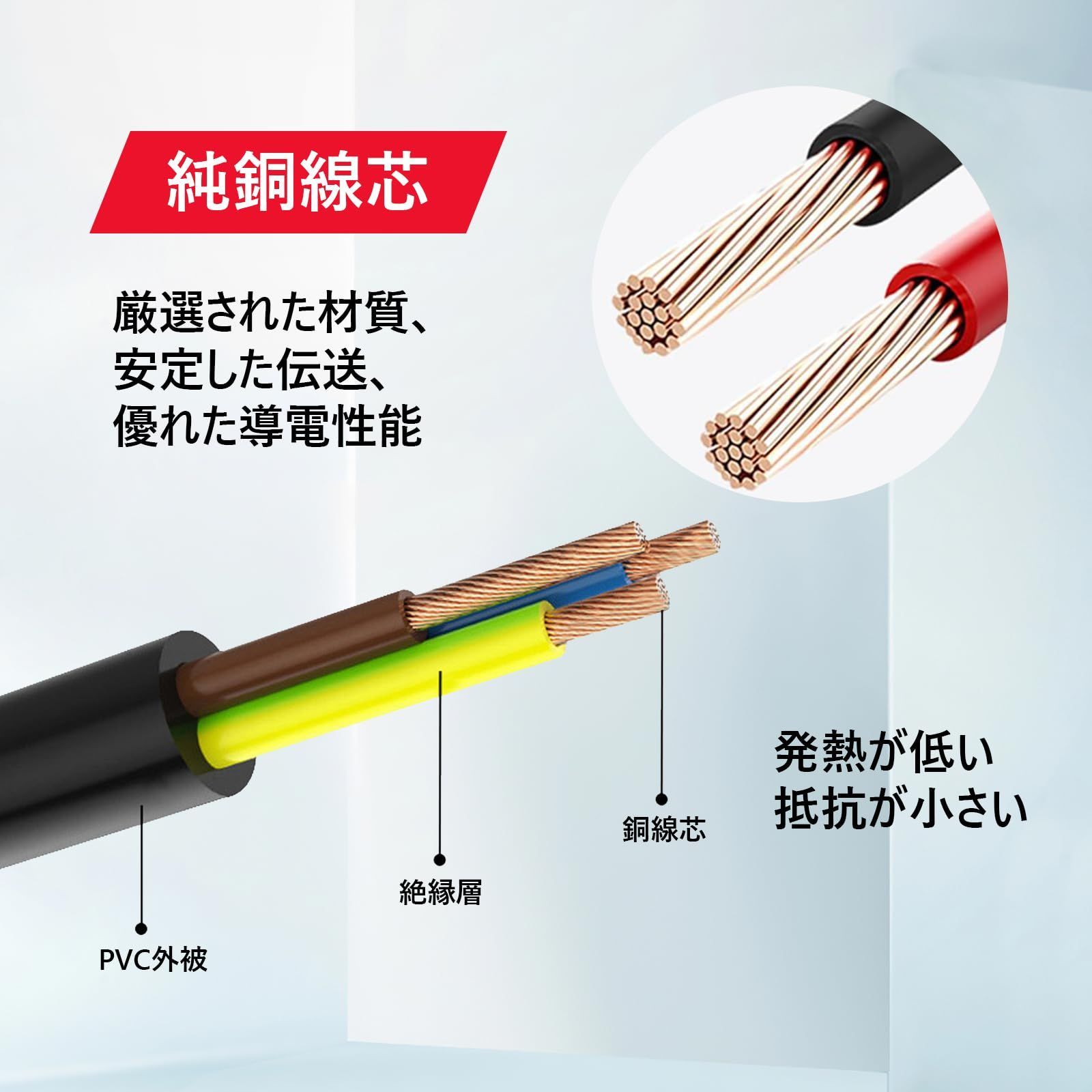 コネクタ バッテリー充電器 延長コード 接続ケーブル 16AWG ヒューズ 