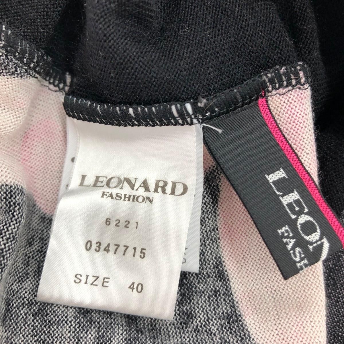 LEONARD レオナール ボトルネック長袖ニット サイズ:40 花柄/カシミヤ