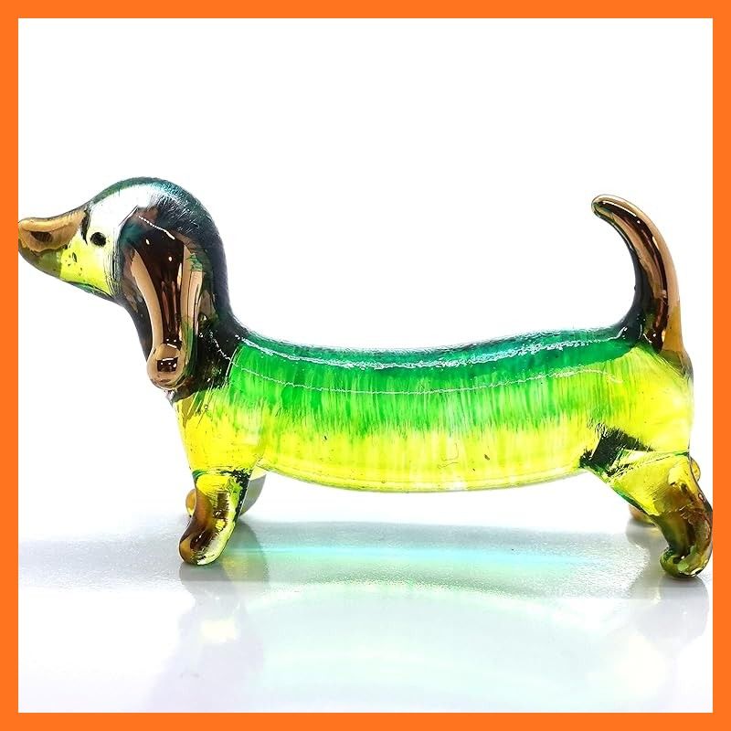 いぬ 犬 ダックスフント ガラス 置物 インテリア 工芸品 美術品 A1549