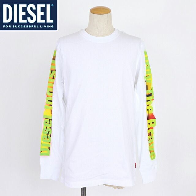 ディーゼル DIESEL【訳あり】メンズ Tシャツ 長袖 アースプリント長袖T
