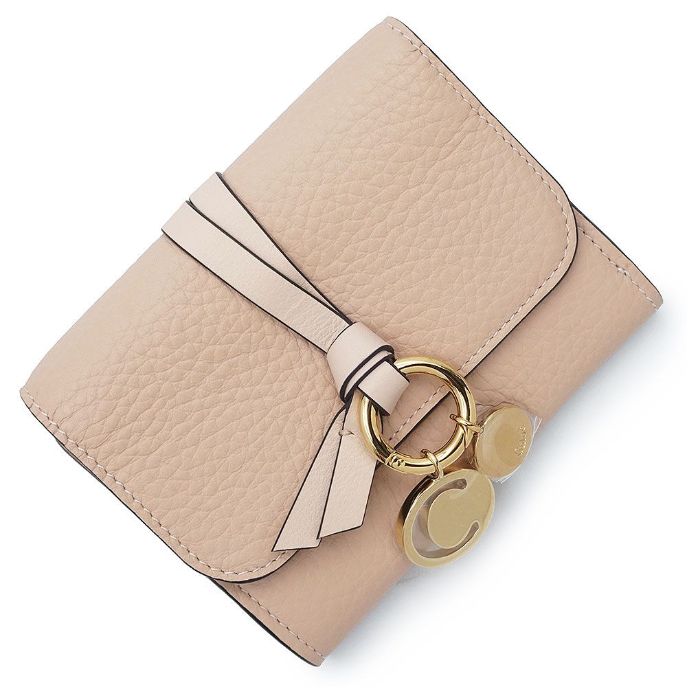 美品】クロエ CHLOE 三つ折り財布 ヌードピンク ALPHABET 【公式通販】