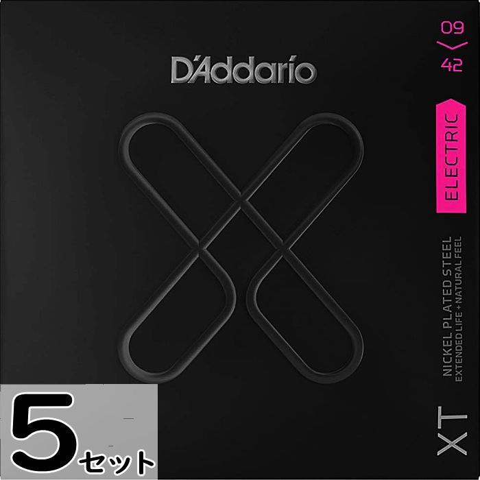 5セット D'Addario XTE0942 XT Nickel 009-042 ダダリオ コーティング弦 エレキギター弦