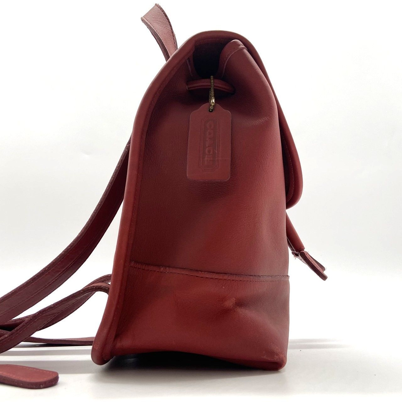 ☆COACH コーチ オールドコーチ ミニリュック 革 レザー レッド系