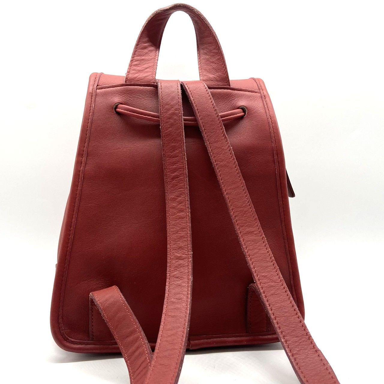 ☆COACH コーチ オールドコーチ ミニリュック 革 レザー レッド系