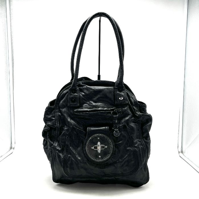 中古】良品 DISEL ディーゼル ロゴ レザー トート バッグ fY11518N 