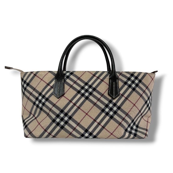 BURBERRY BLUE LABEL Nova Check Mini Boston Bag Handbag Beige Japan 