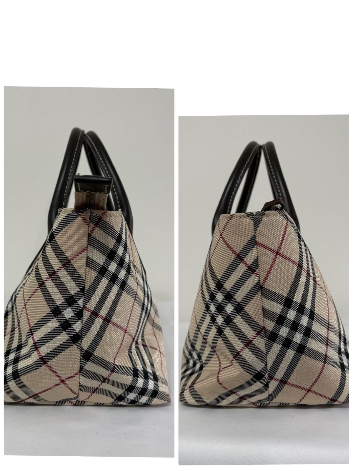 BURBERRY BLUE LABEL Nova Check Mini Boston Bag Handbag Beige Japan 