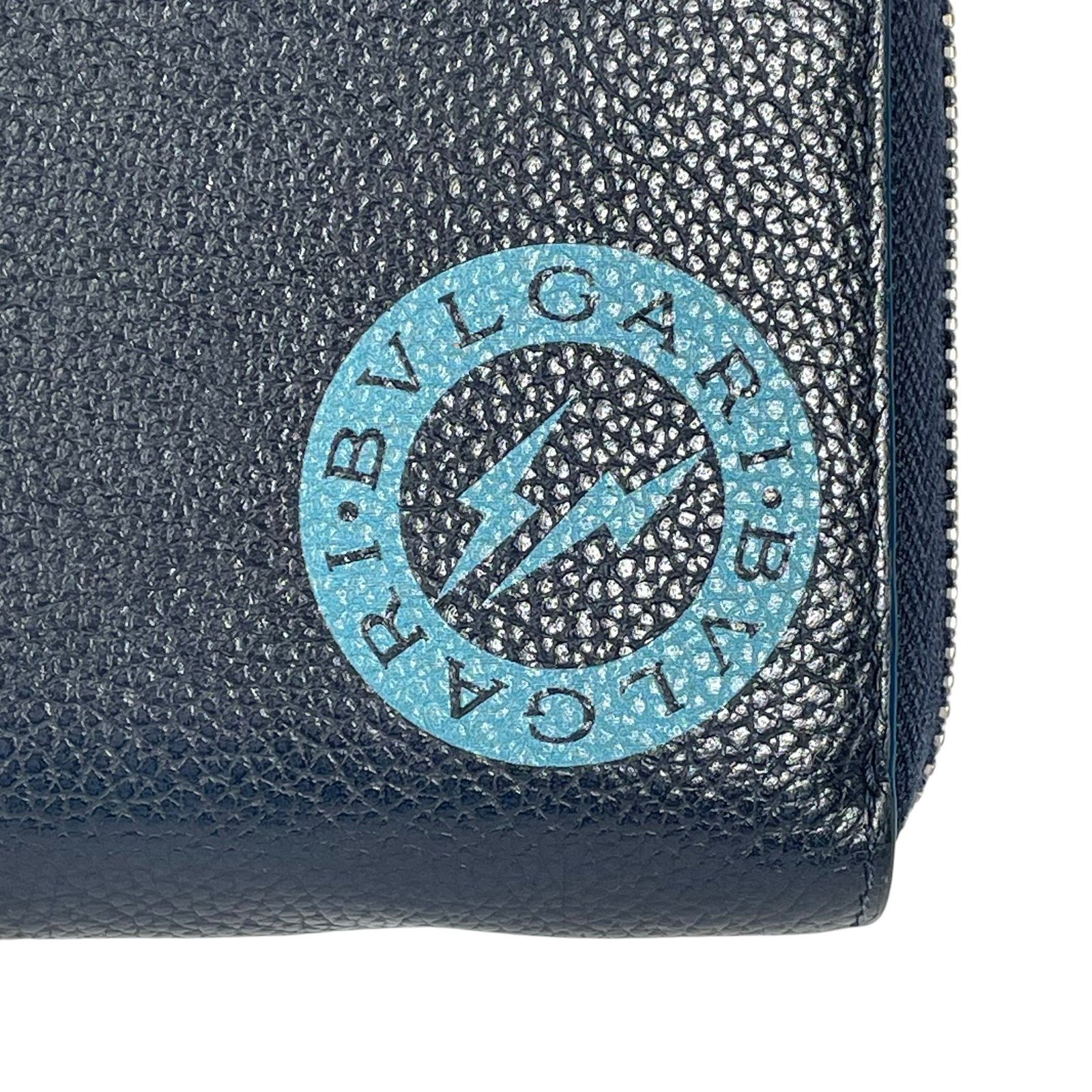 BVLGARI ブルガリ 長財布 ラウンドファスナー フラグメント ネイビー 