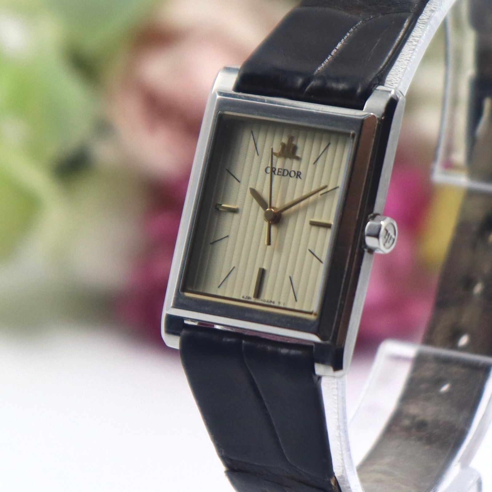 【純正ベルト 新品電池 稼動】SEIKO クレドール 4J81-0AK0 希少 電池新品 セイコー クレドール 4J81-0AK0 クォーツ スクエア